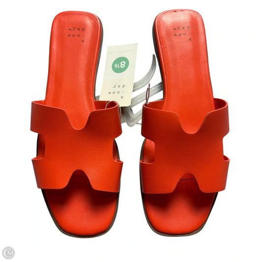 Sandals Flats By A New Day In Orange, Size: 8.5