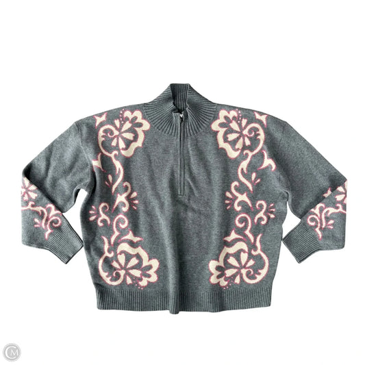Sweater By Maeve In Grey & Pink, Size: M