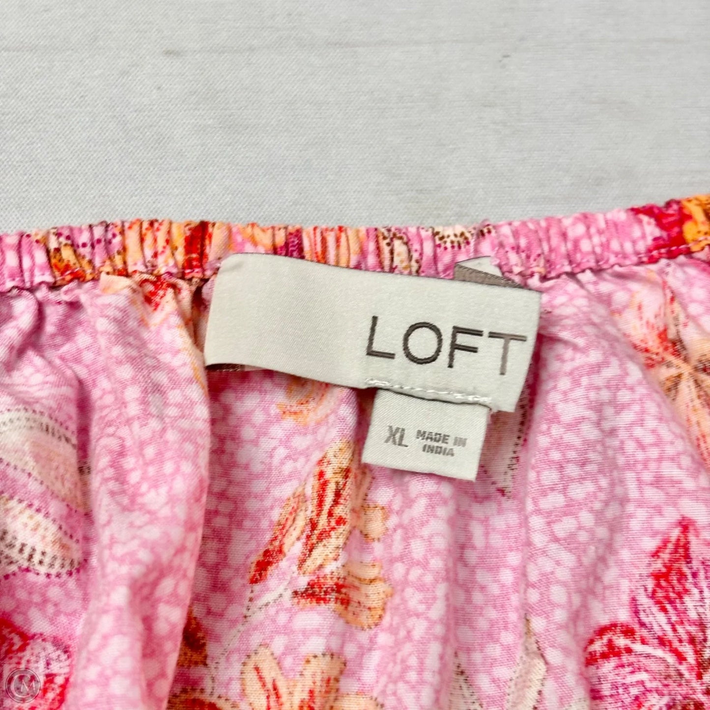 Top Short Sleeve By Loft In Pink & Red, Size: Xl