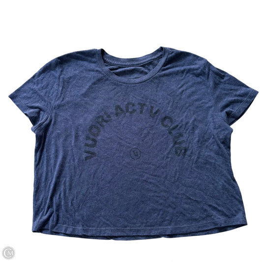 Athletic Top Short Sleeve By Vuori In Blue, Size: S