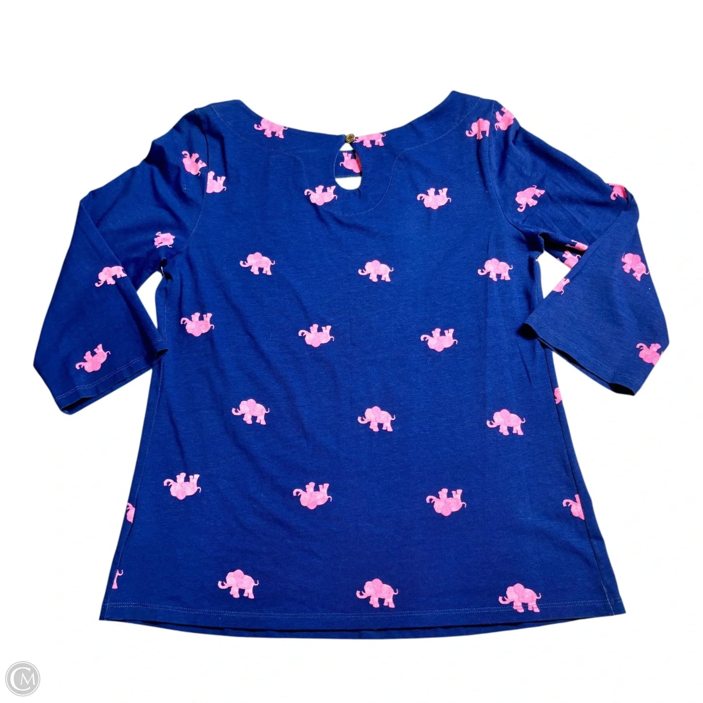 Top 3/4 Sleeve Designer By Lilly Pulitzer In Black & Pink, Size: M