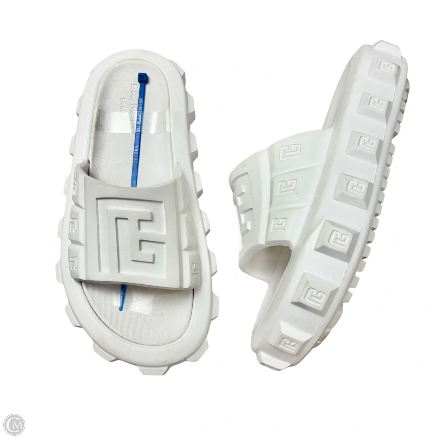 Sandals Luxury Designer By Balmain In White, Size: 6