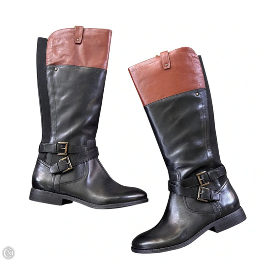 Boots Knee Flats By Marc Fisher In Black & Brown, Size: 10