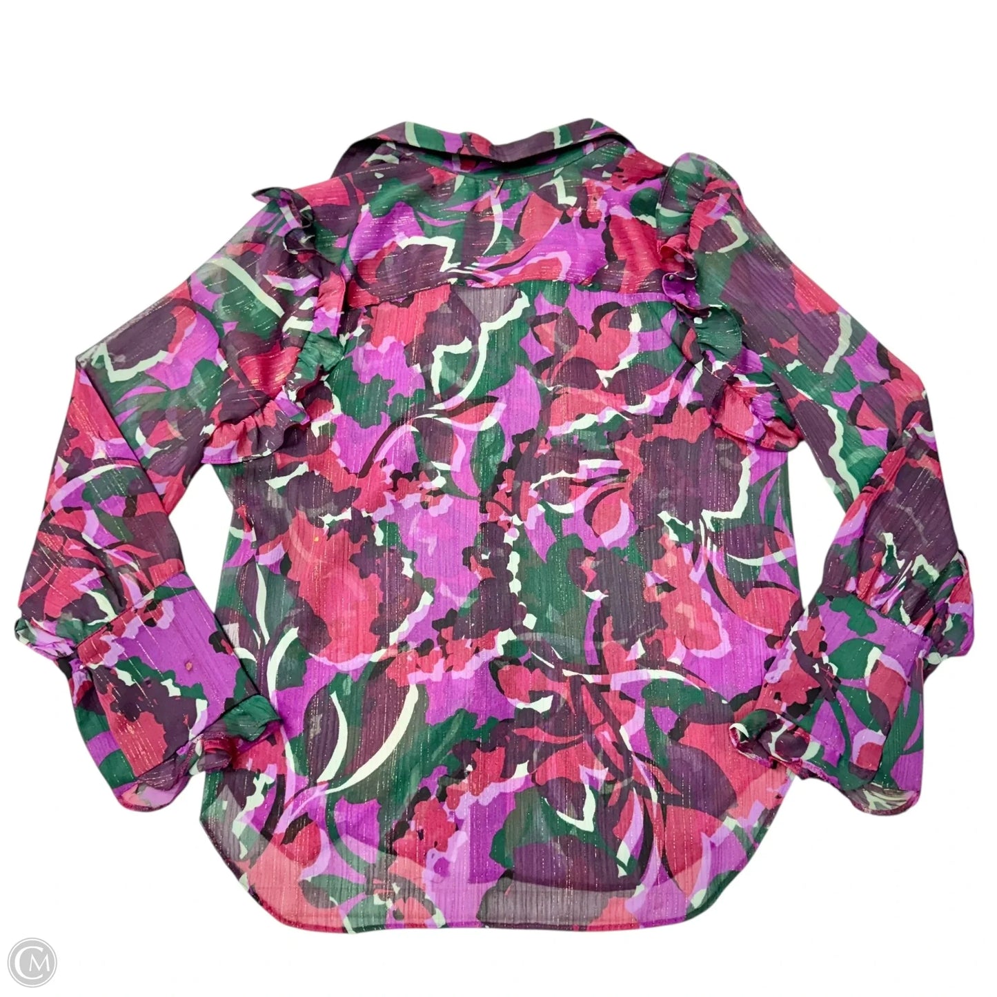 Top Long Sleeve Designer By Misa In Purple, Size: M