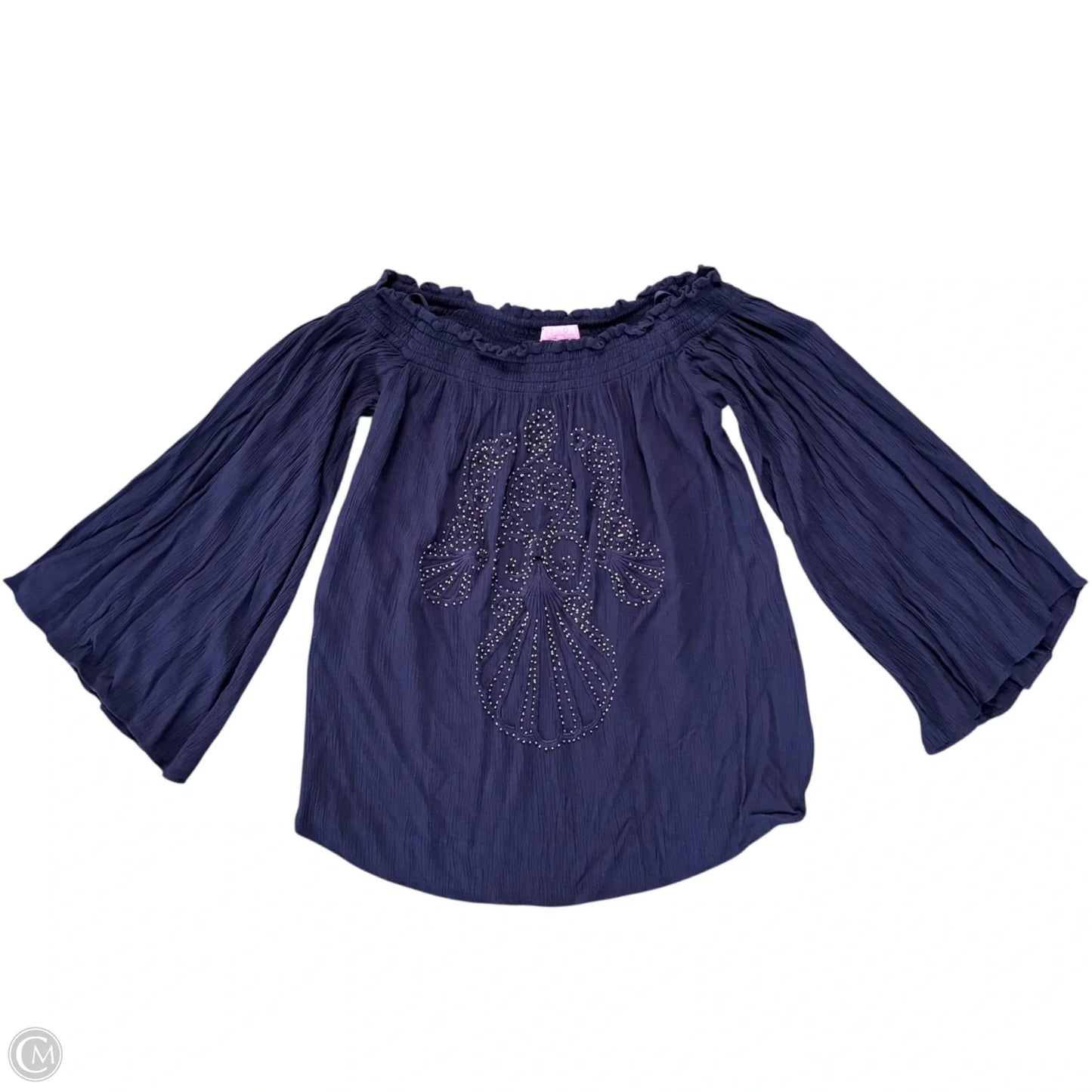 Top Long Sleeve Designer By Lilly Pulitzer In Blue, Size: Xs