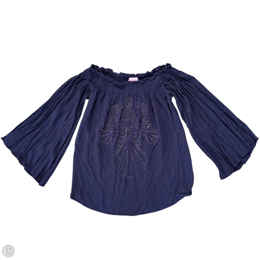 Top Long Sleeve Designer By Lilly Pulitzer In Blue, Size: Xs