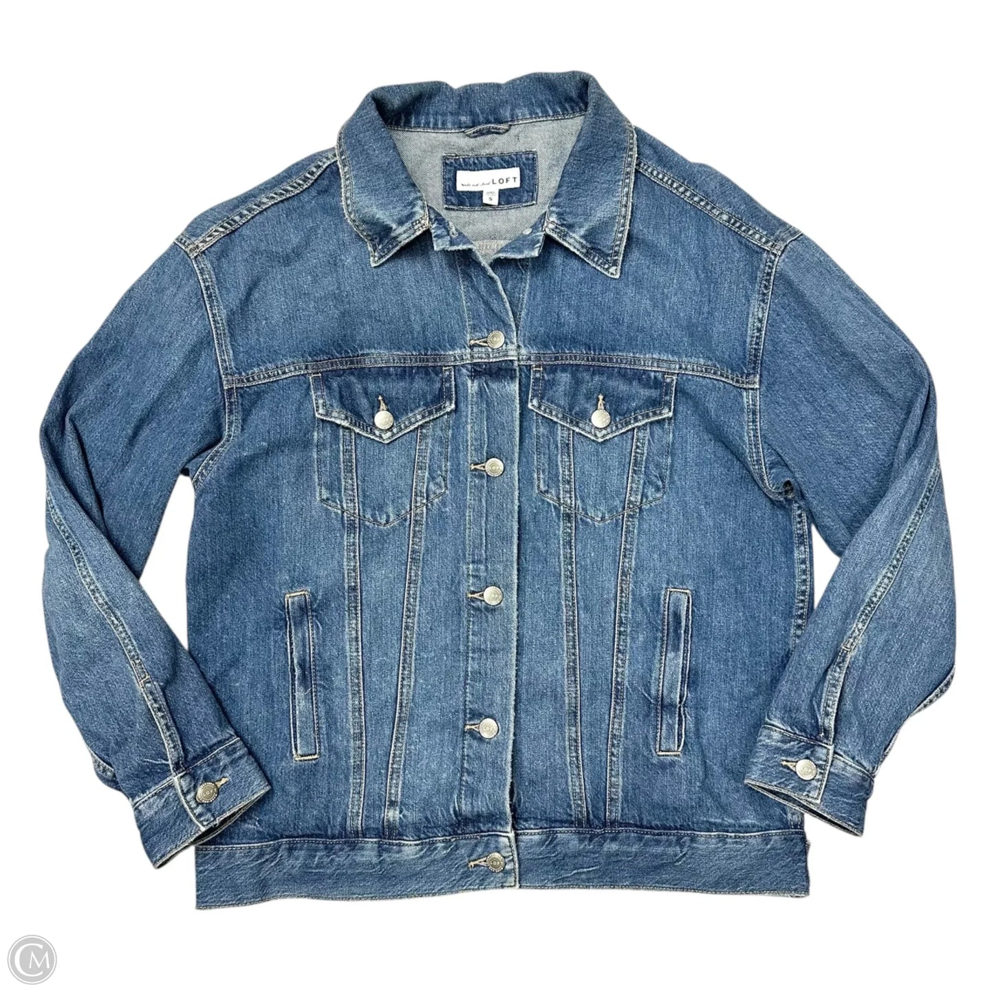 Jacket Denim By Loft In Blue, Size: S