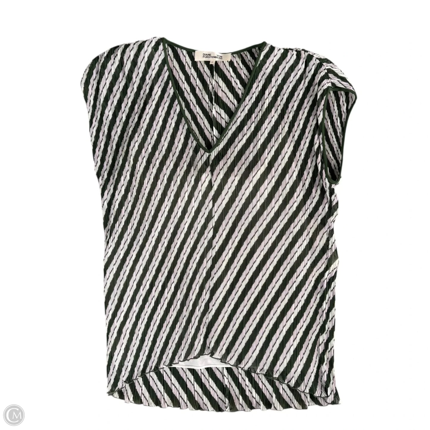 Top Short Sleeve Designer By Diane Von Furstenberg In Green, Size: M