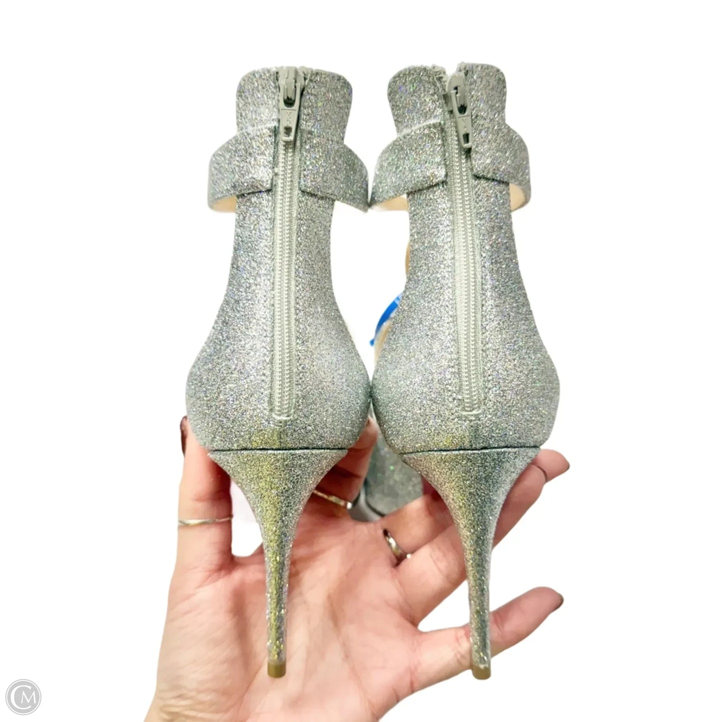 Shoes Luxury Designer By Christian Louboutin In Silver, Size: 6