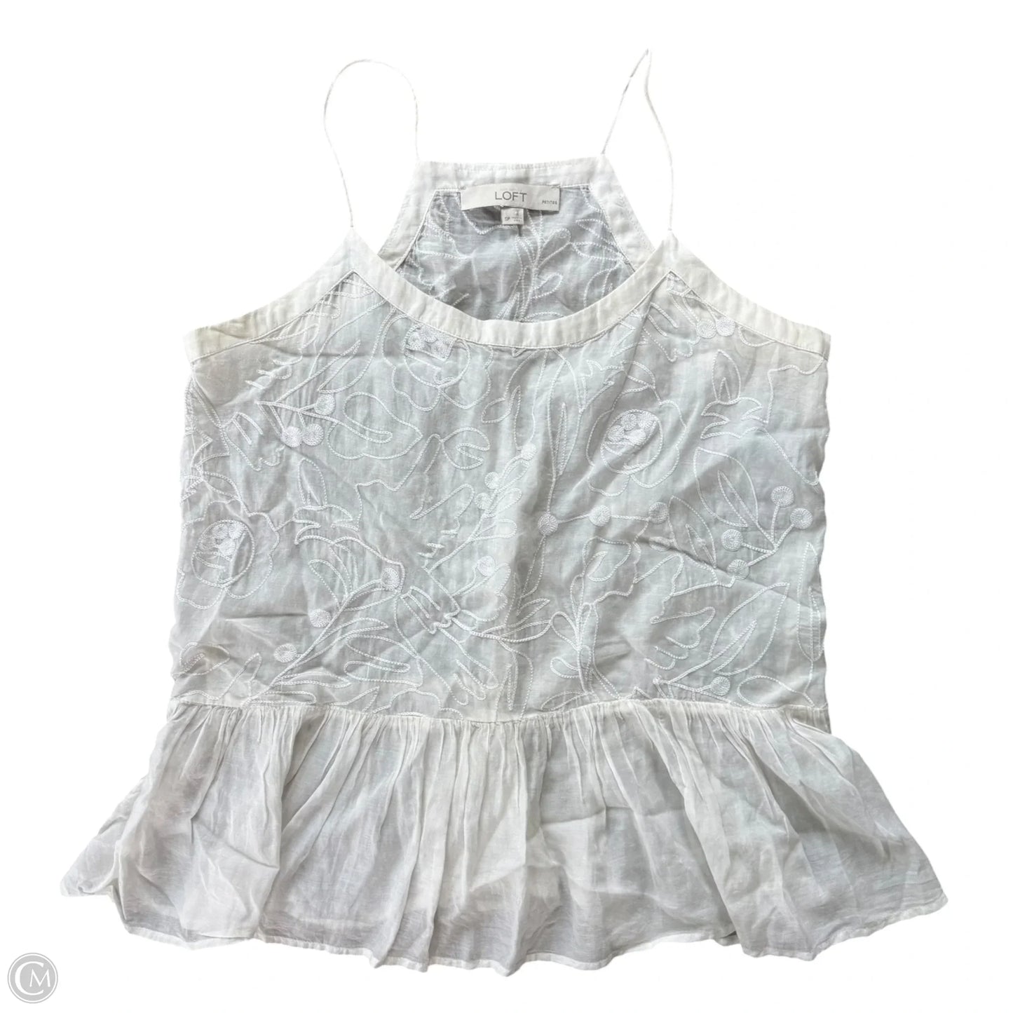 Top Sleeveless By Loft In White, Size: Xs