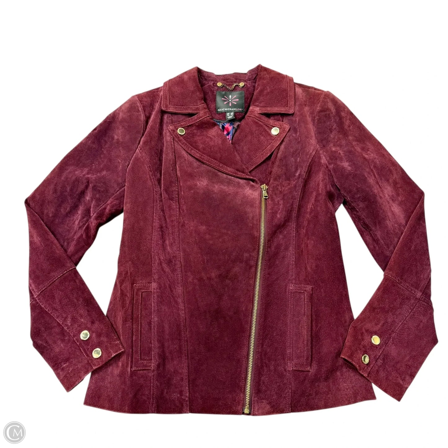 Jacket Leather By Isaac Mizrahi Live Qvc In Purple, Size: S