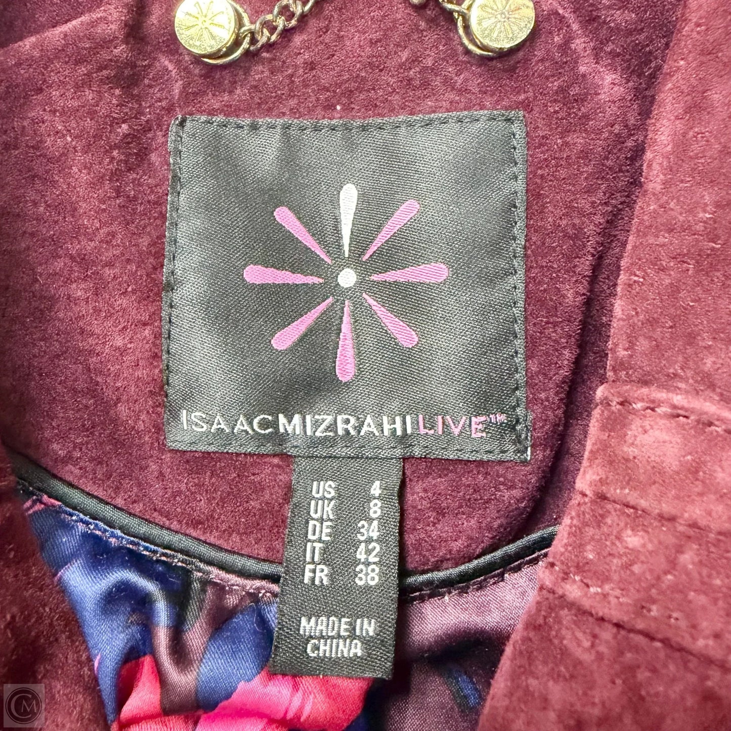 Jacket Leather By Isaac Mizrahi Live Qvc In Purple, Size: S