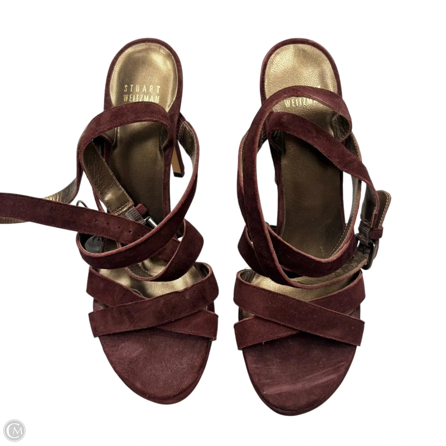 Sandals Heels Stiletto By Stuart Weitzman In Plum, Size: 8.5