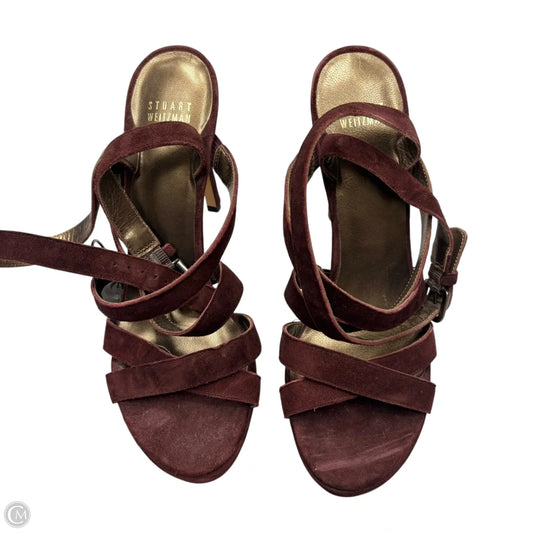 Sandals Heels Stiletto By Stuart Weitzman In Plum, Size: 8.5