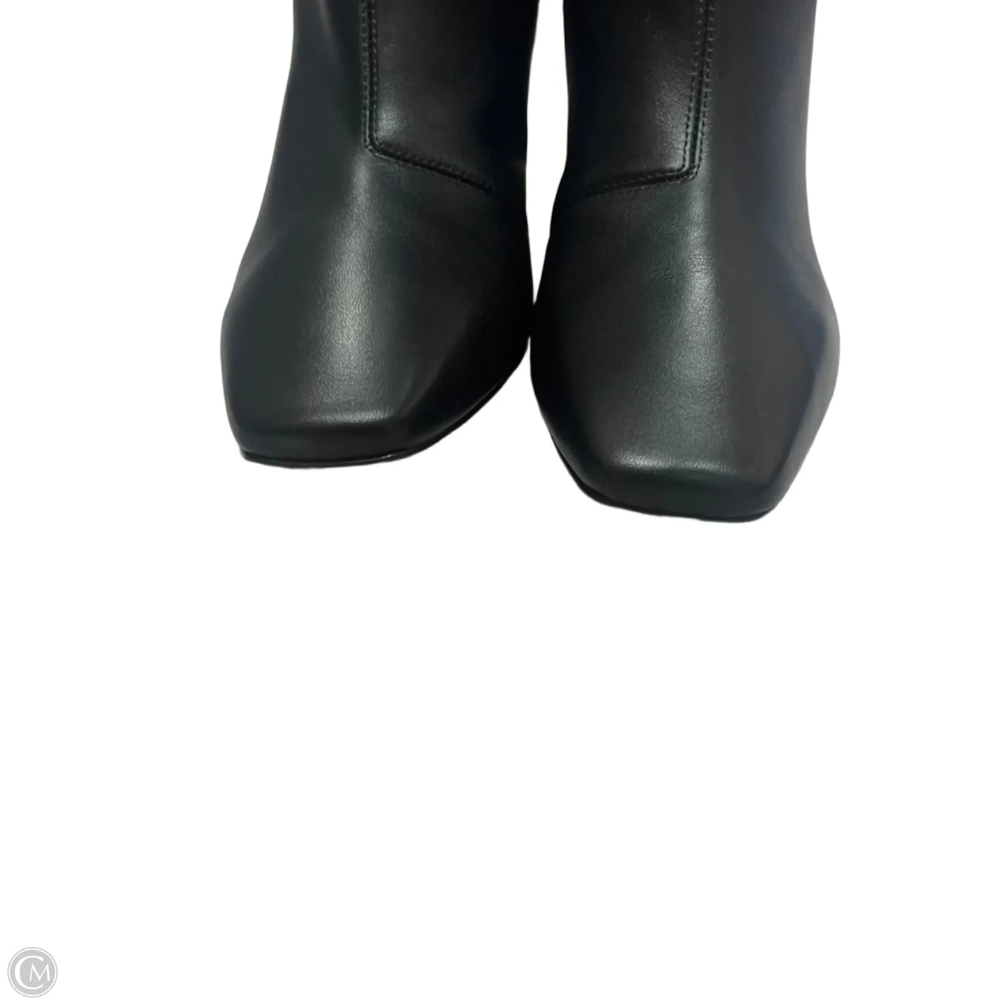 Boots Luxury Designer By Moschino In Black & Gold, Size: 8.5