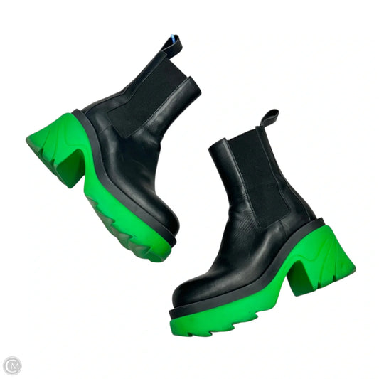 Boots Luxury Designer By Bottega Veneta In Black & Green, Size: 7
