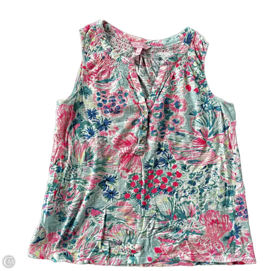Top Sleeveless Designer By Lilly Pulitzer In Blue & Pink, Size: S