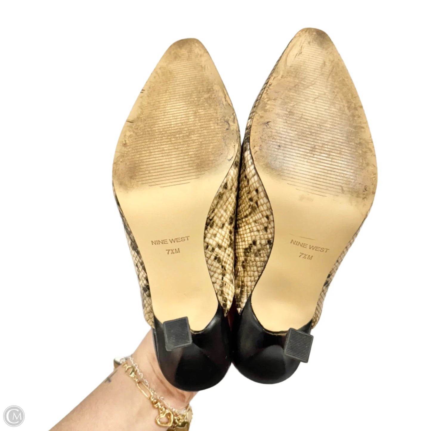Shoes Heels Stiletto By Nine West In Snakeskin Print, Size: 7.5