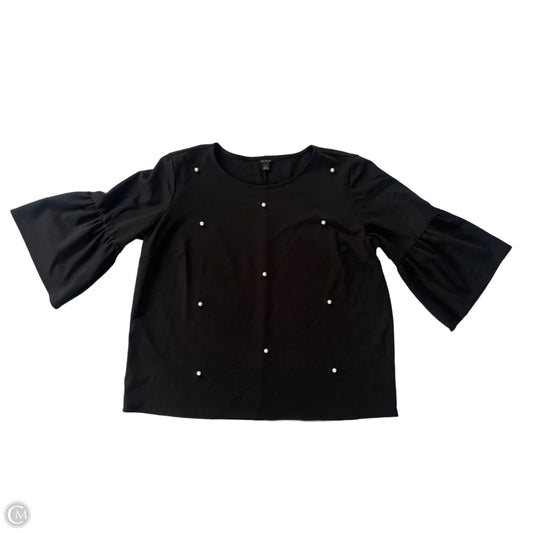 Top 3/4 Sleeve By Ann Taylor In Black, Size: Xxl