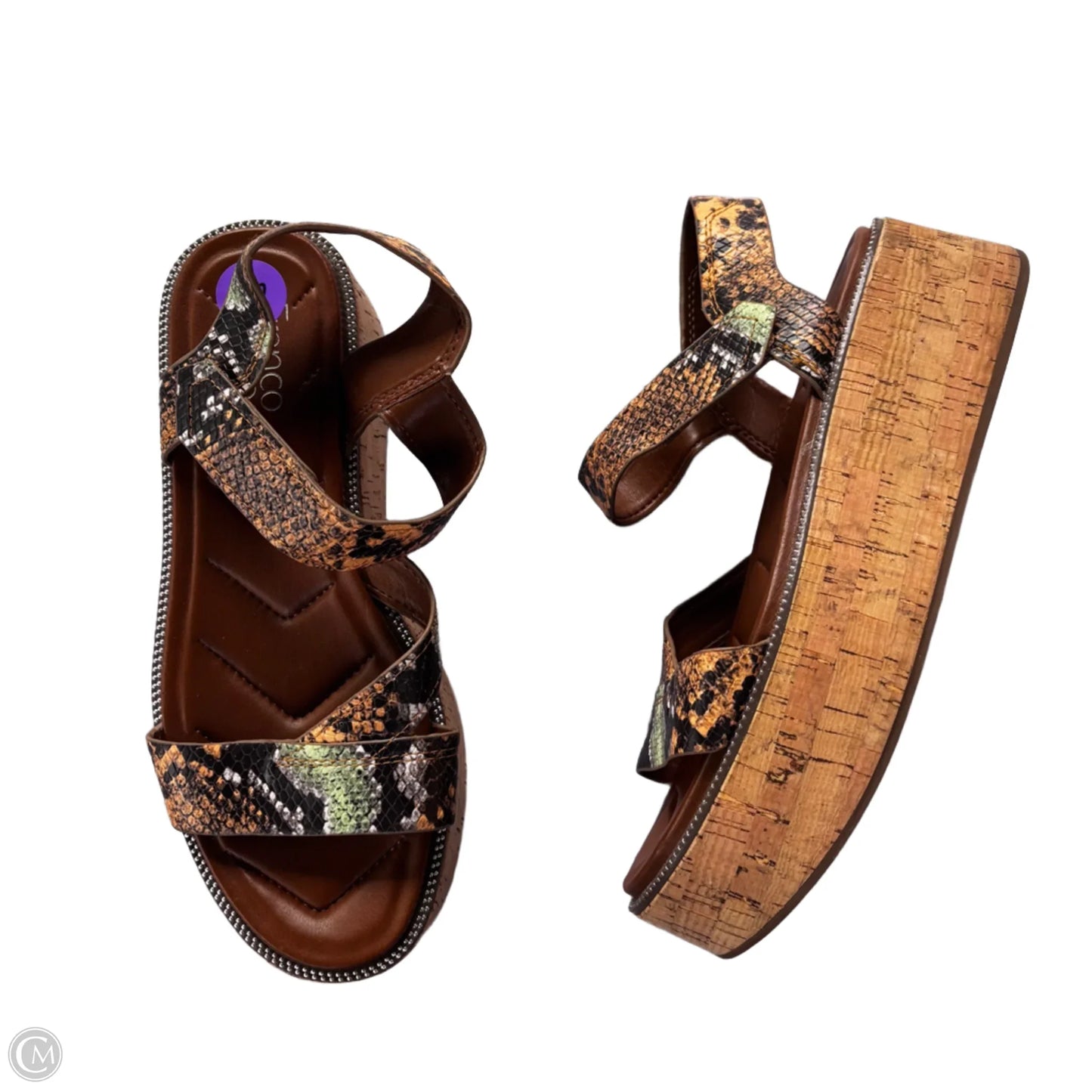 Sandals Heels Platform By Franco Sarto In Snakeskin Print, Size: 10
