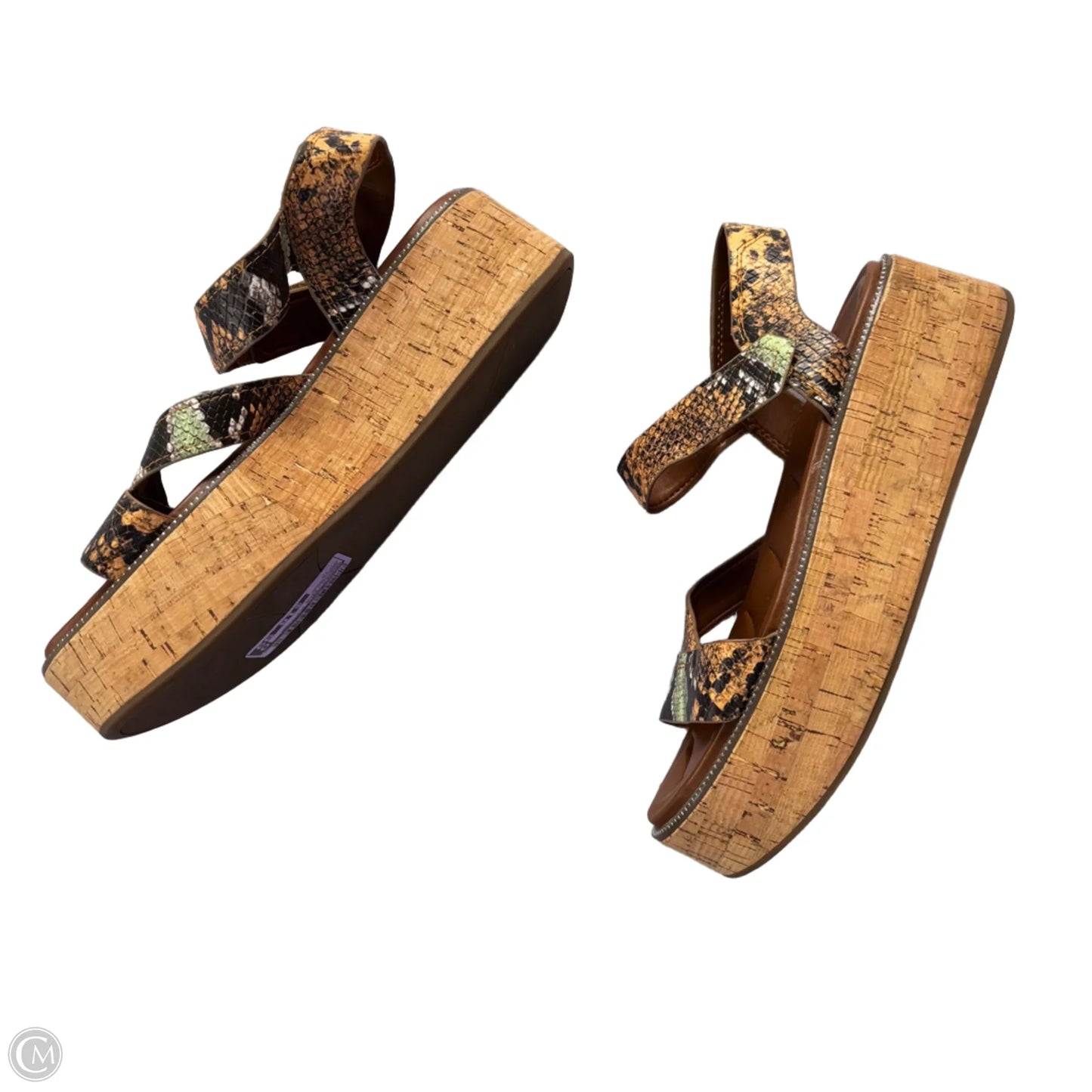 Sandals Heels Platform By Franco Sarto In Snakeskin Print, Size: 10