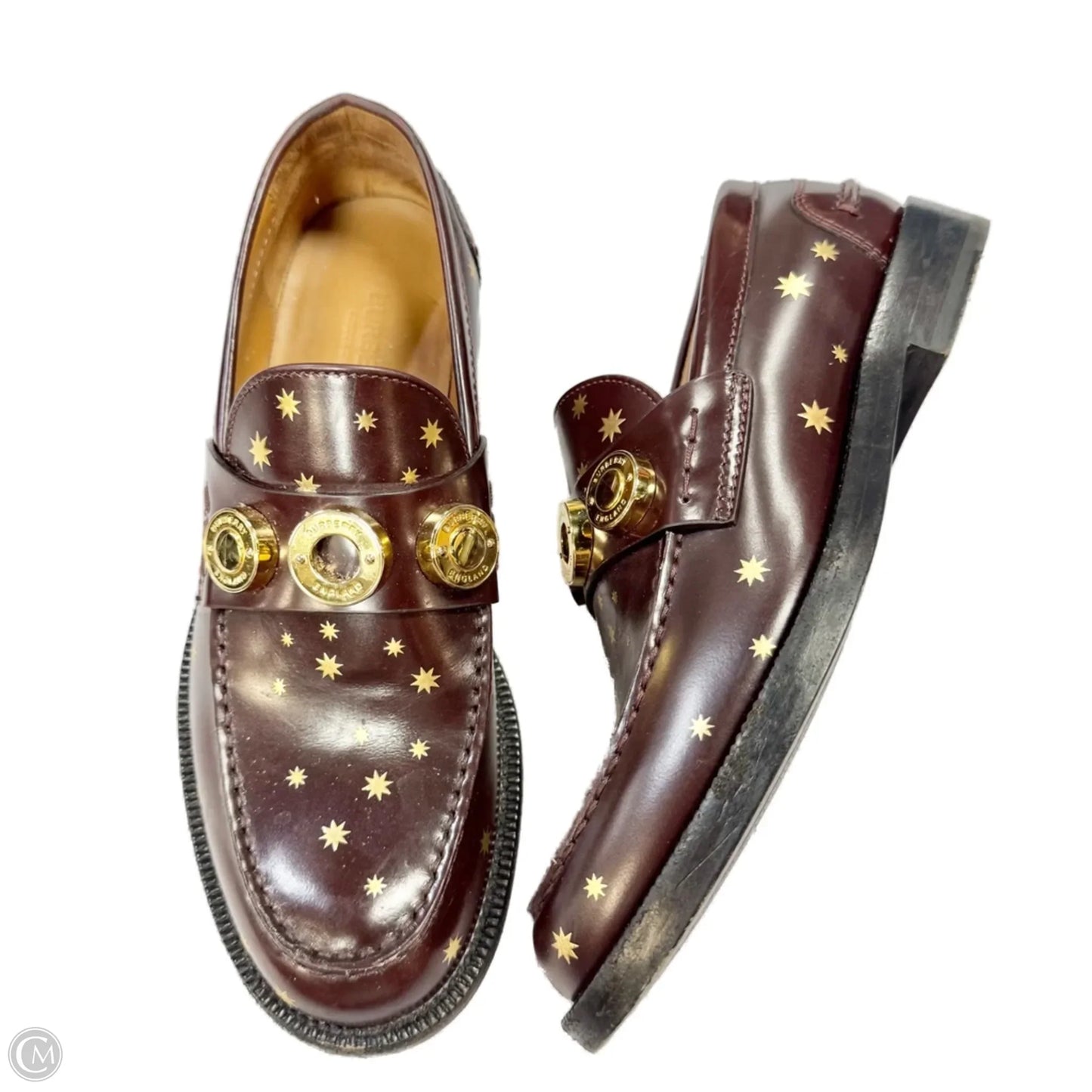 Shoes Luxury Designer By Burberry In Purple, Size: 8.5