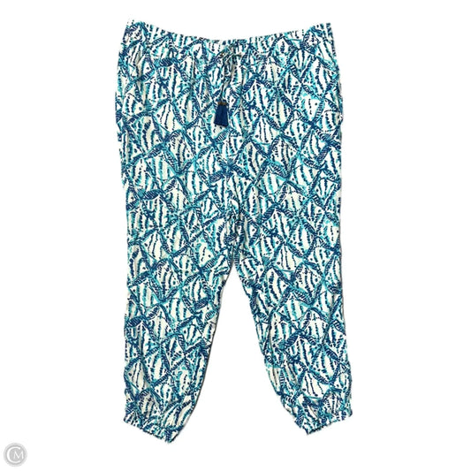 Pants Designer By Lilly Pulitzer In Blue & White, Size: Xl