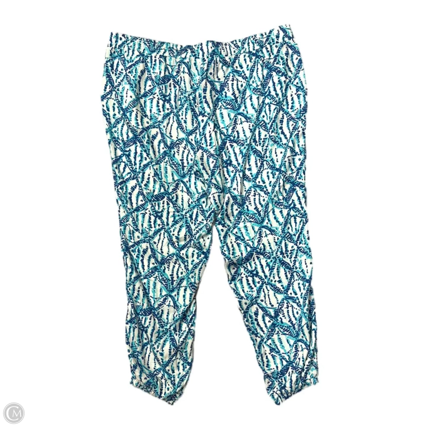 Pants Designer By Lilly Pulitzer In Blue & White, Size: Xl