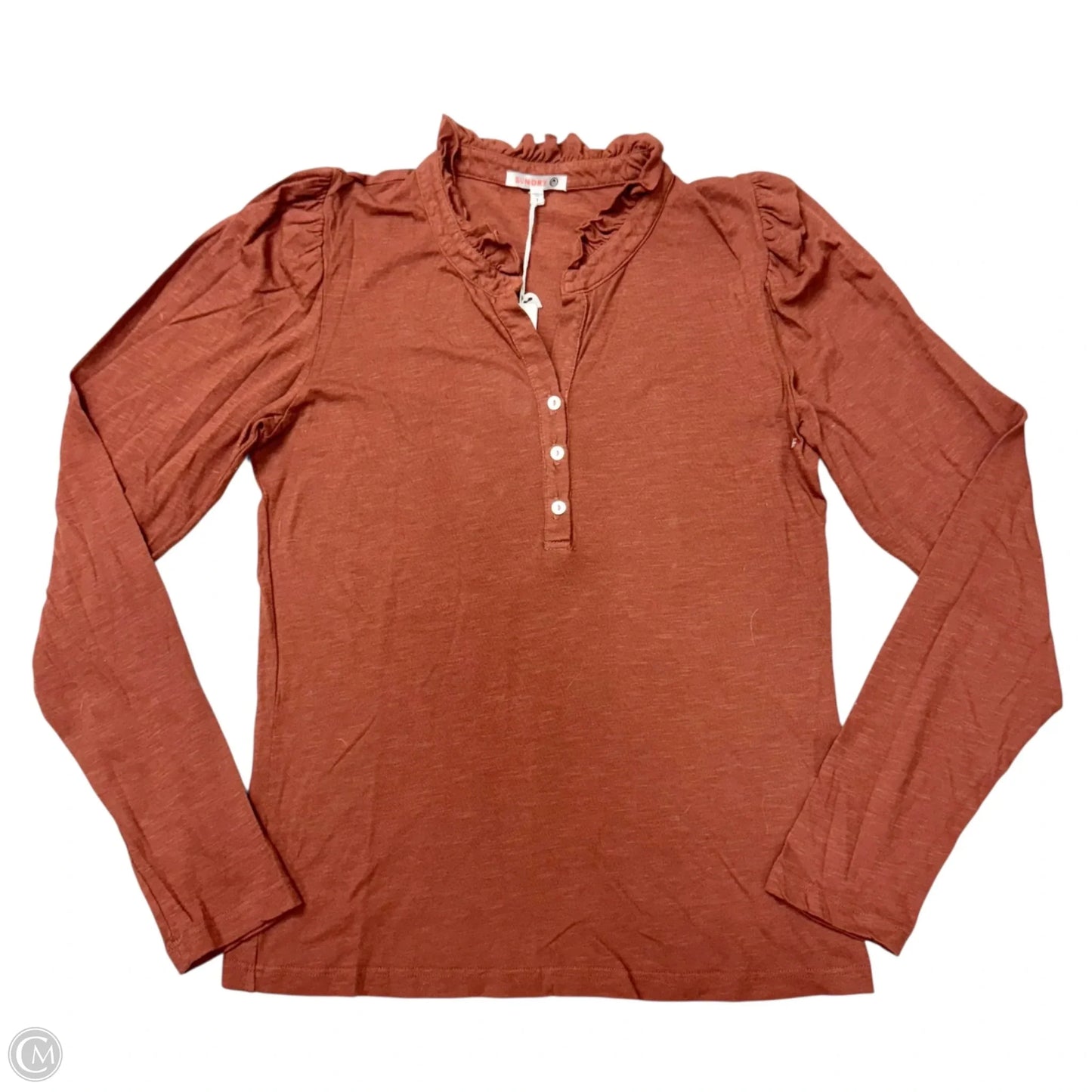 Top Long Sleeve By Sundry In Brown, Size: S