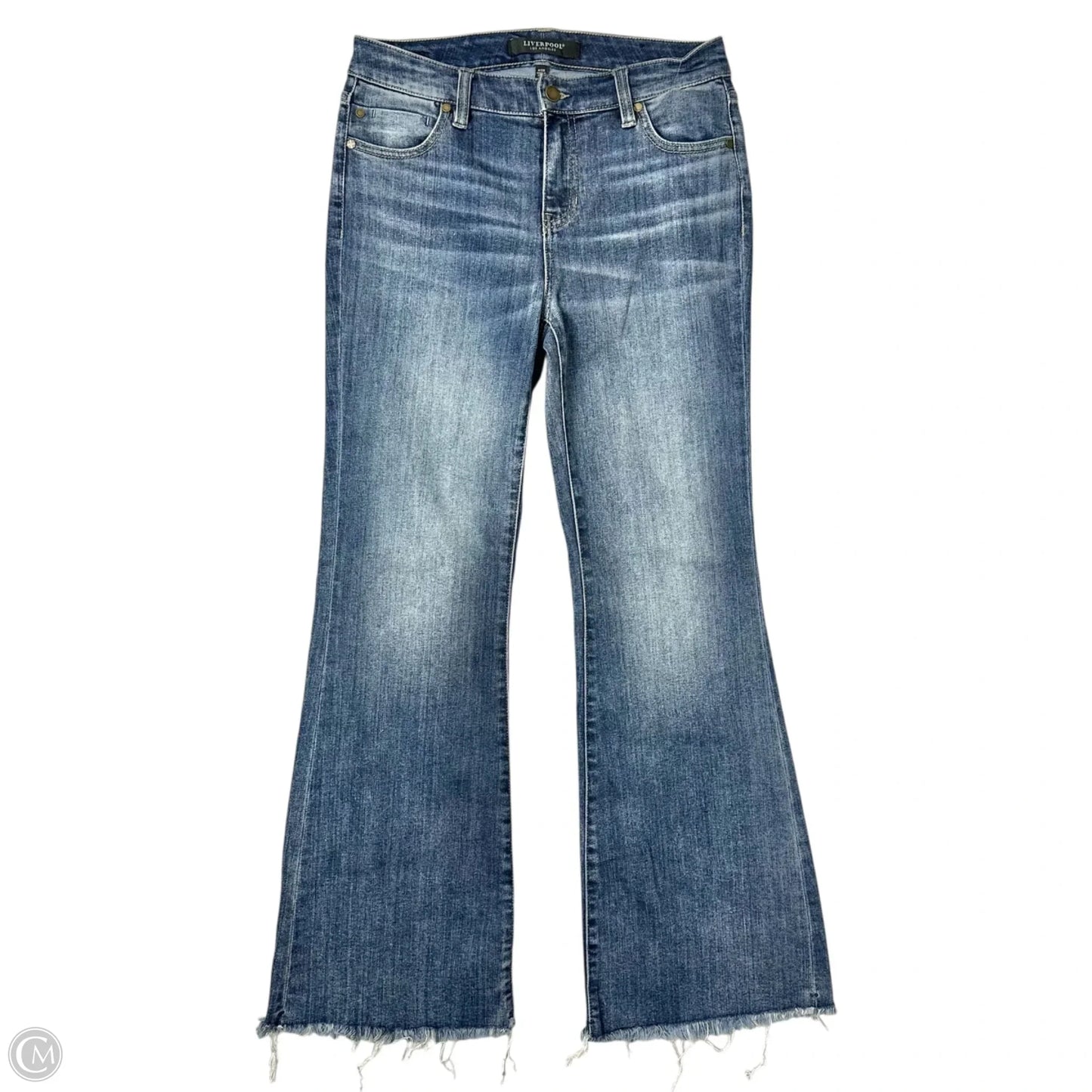 Jeans Flared By Liverpool In Blue Denim, Size: 6