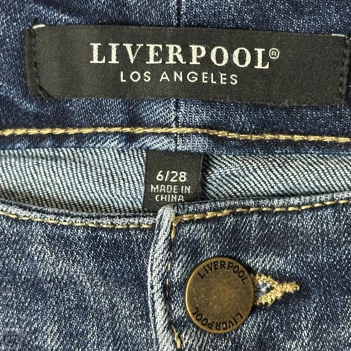 Jeans Flared By Liverpool In Blue Denim, Size: 6