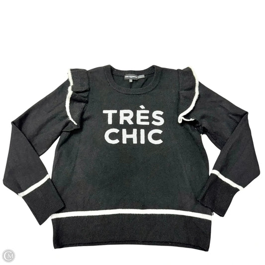 Sweater Designer By Karl Lagerfeld In Black & White, Size: L