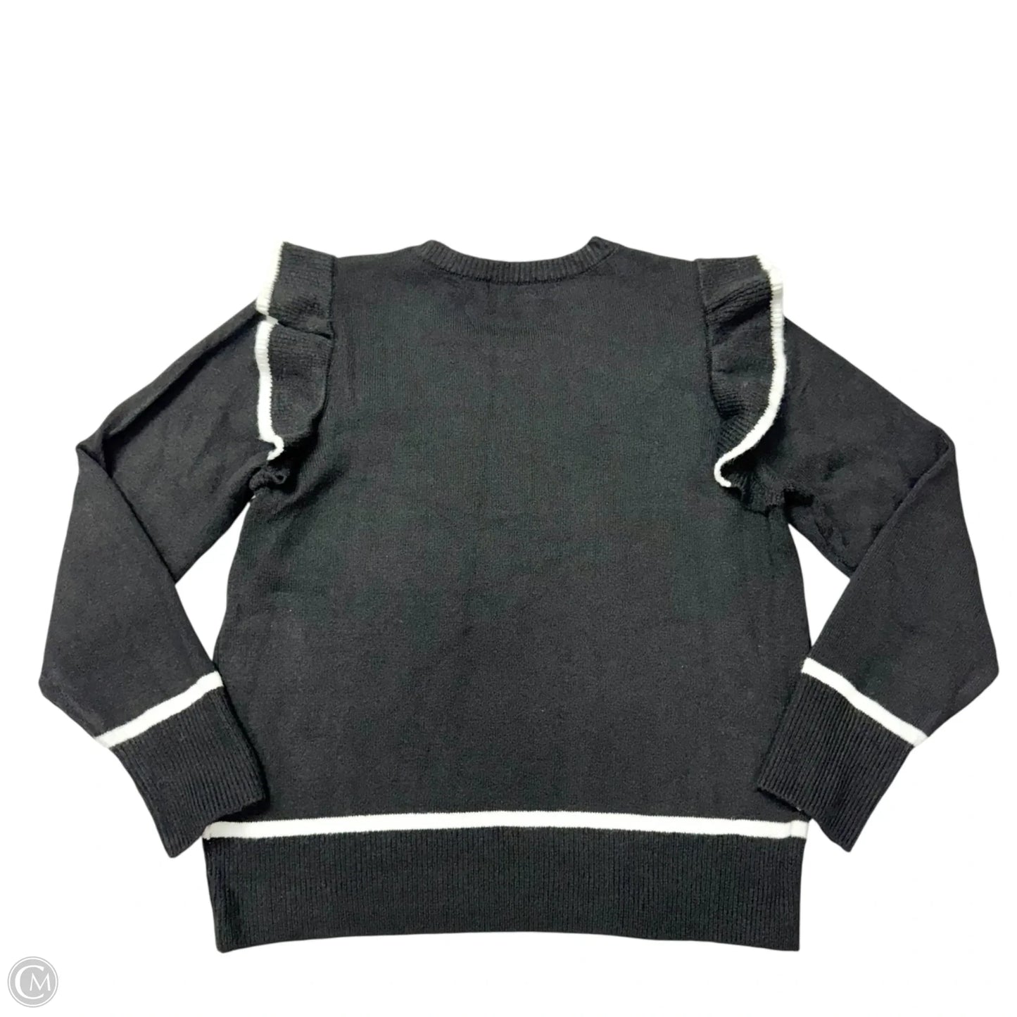 Sweater Designer By Karl Lagerfeld In Black & White, Size: L