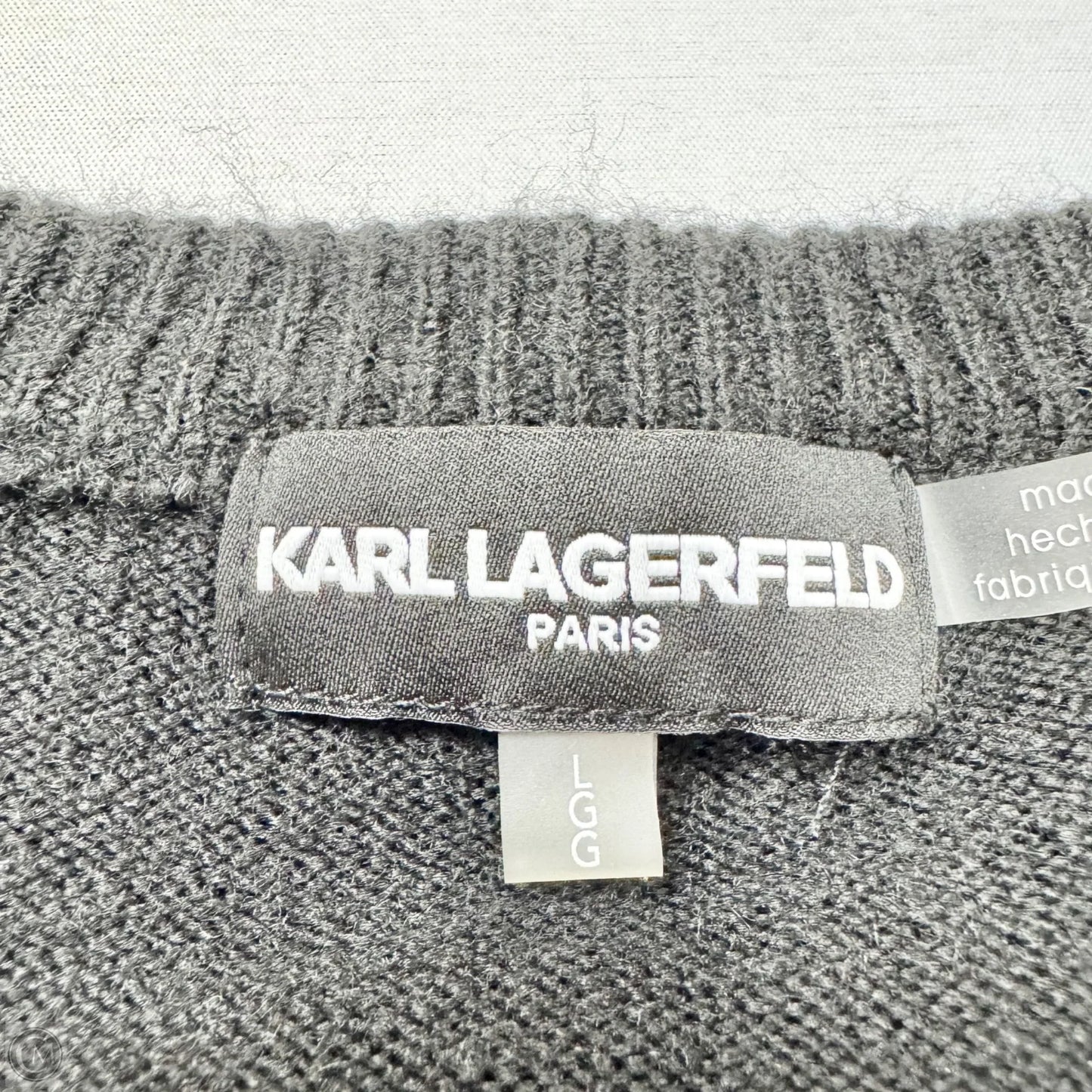 Sweater Designer By Karl Lagerfeld In Black & White, Size: L