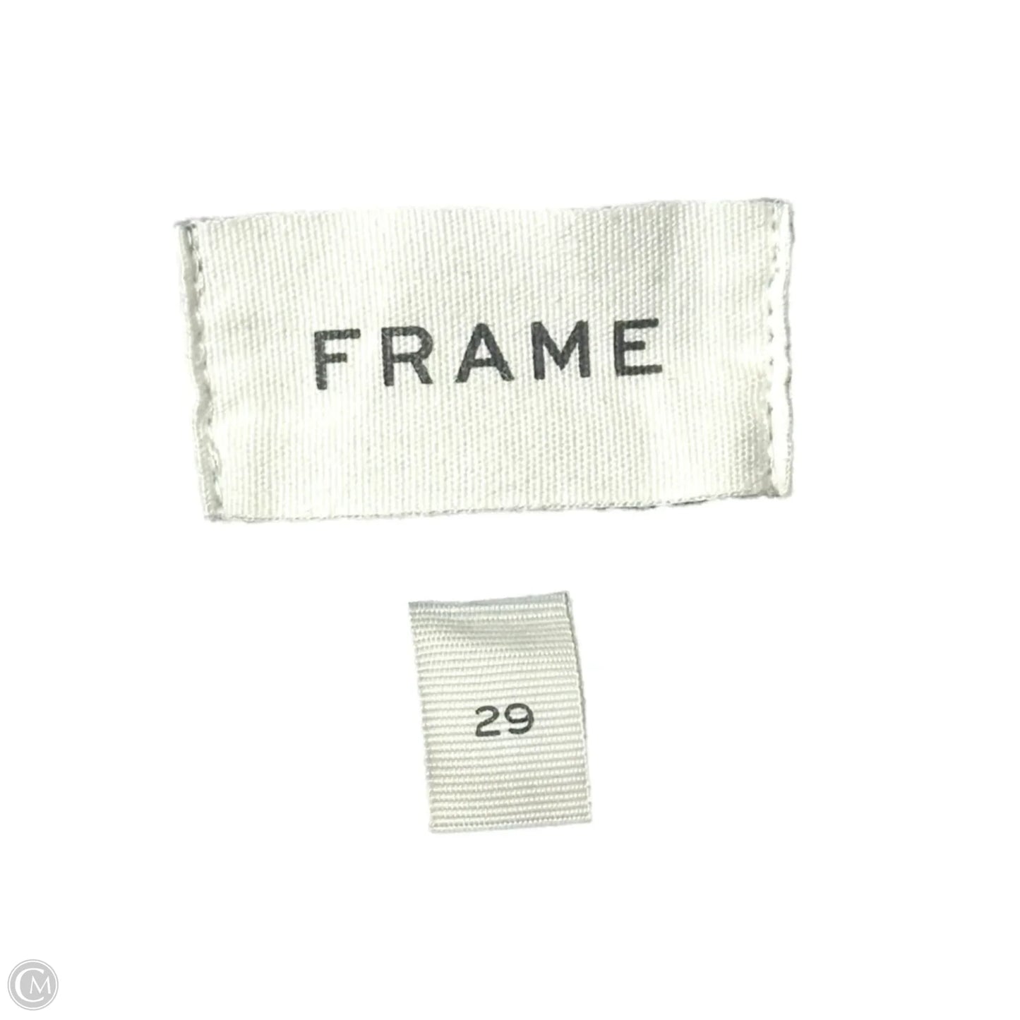 Jeans Straight By Frame In Black Denim, Size: 8