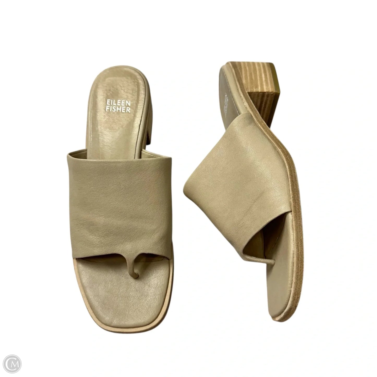 Sandals Heels Block By Eileen Fisher In Tan, Size: 8