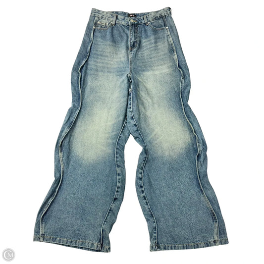 Jeans Wide Leg By Micas In Blue Denim, Size: Xl