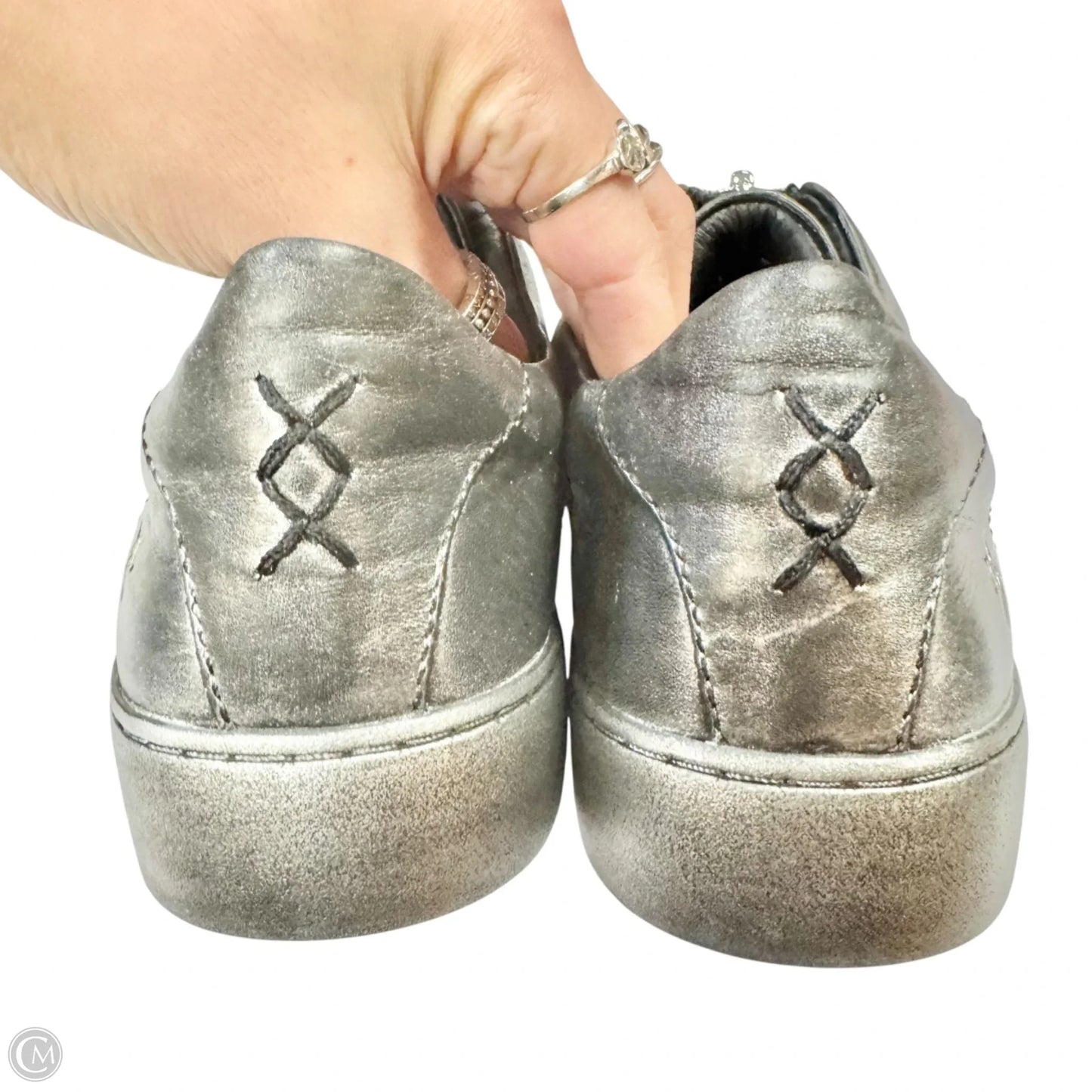 Shoes Designer By Frye In Silver, Size: 9.5