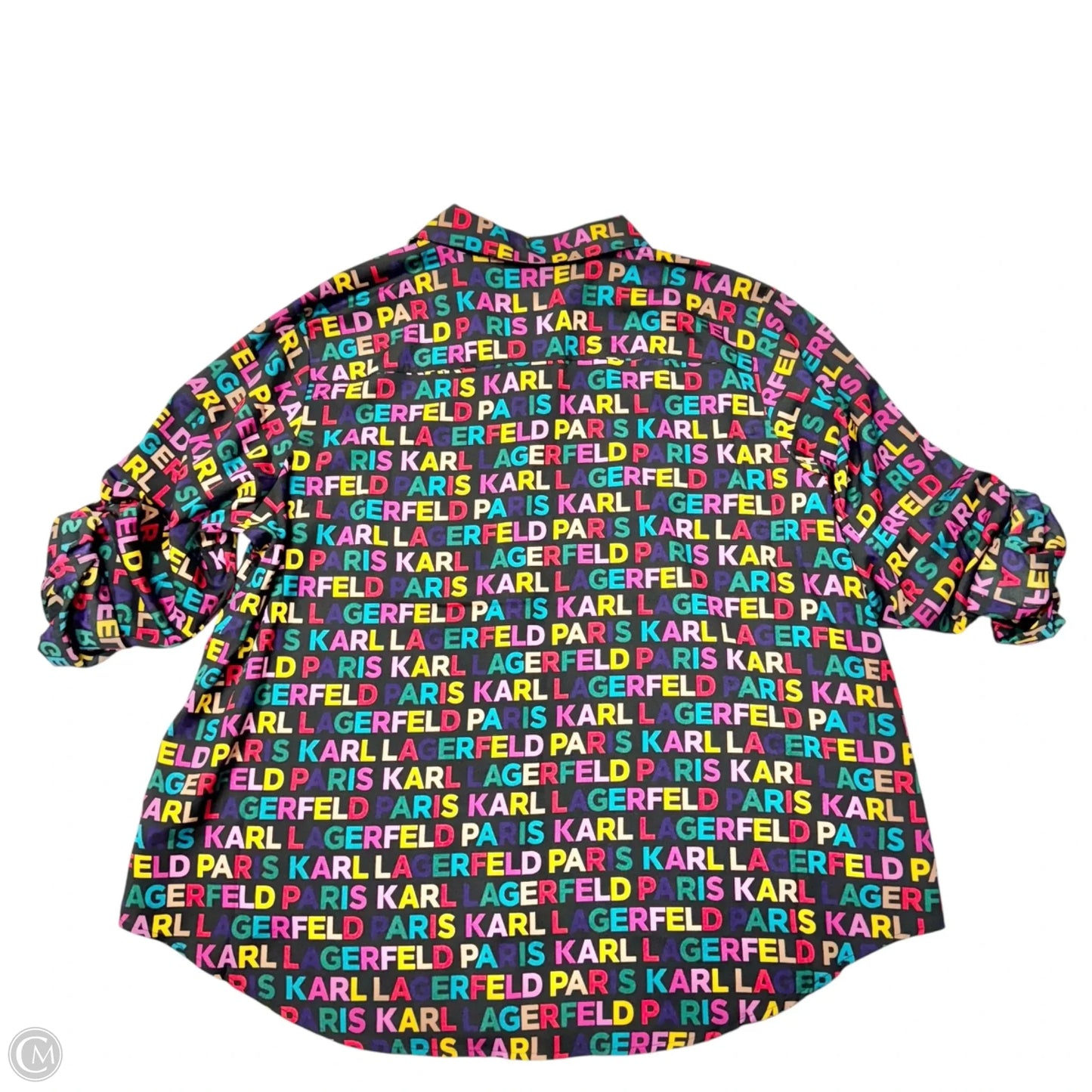 Top 3/4 Sleeve Designer By Karl Lagerfeld In Multi-colored, Size: 2x