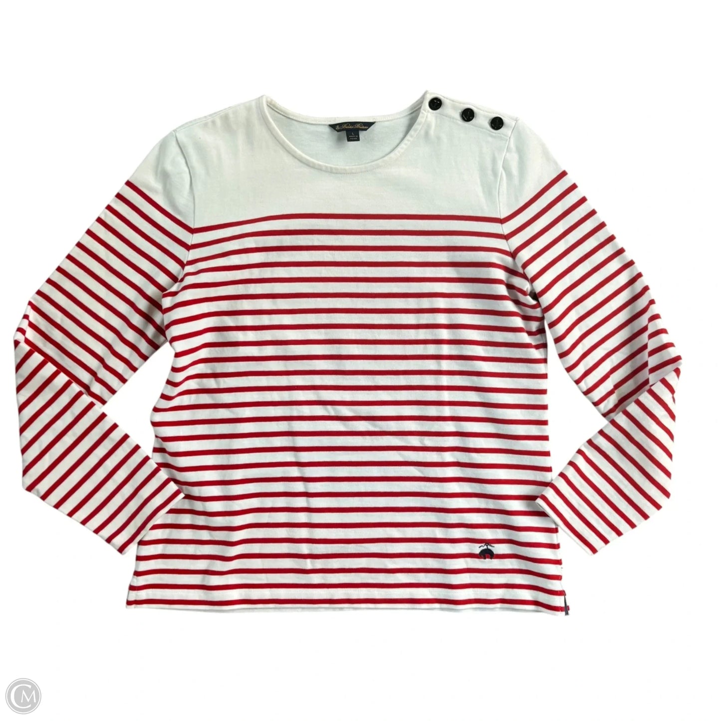 Top Long Sleeve By Brooks Brothers In Striped Pattern, Size: L