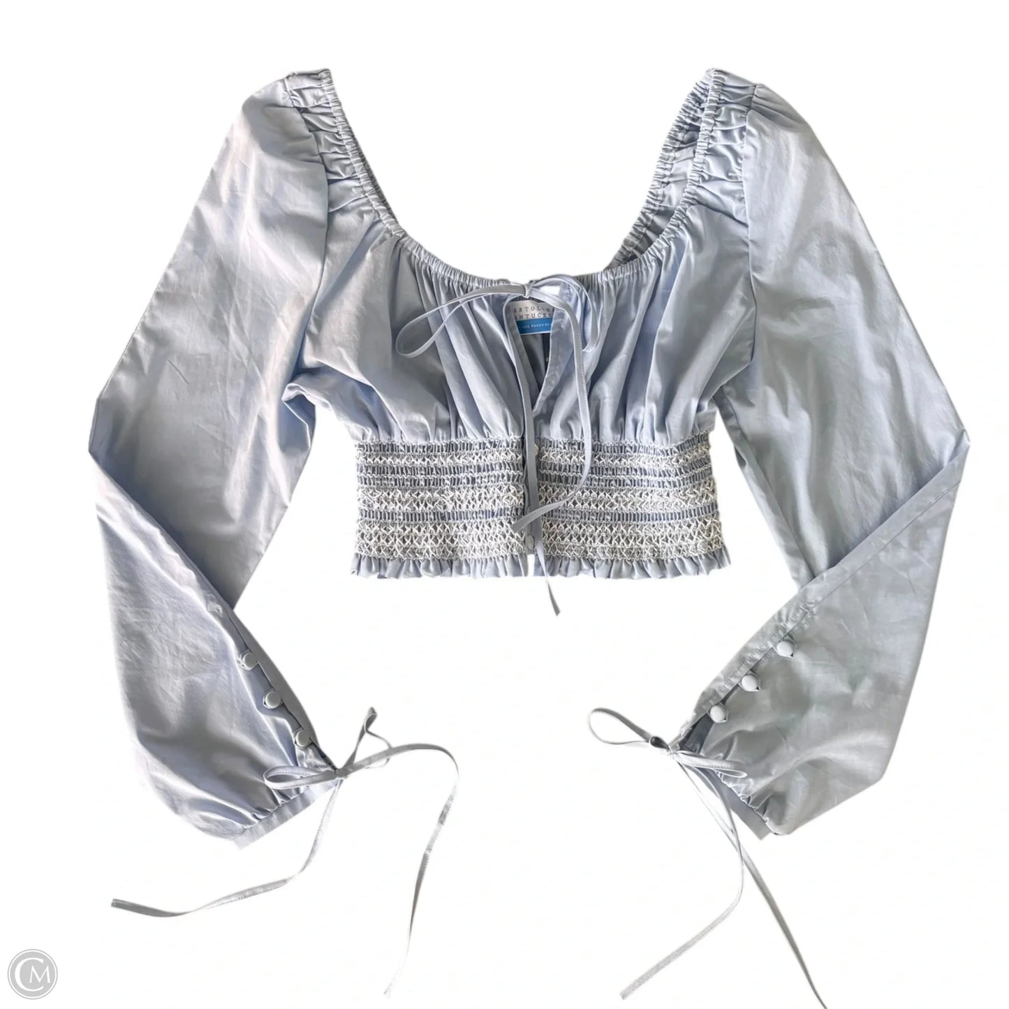 Top Long Sleeve By Cartolina In Blue, Size: M