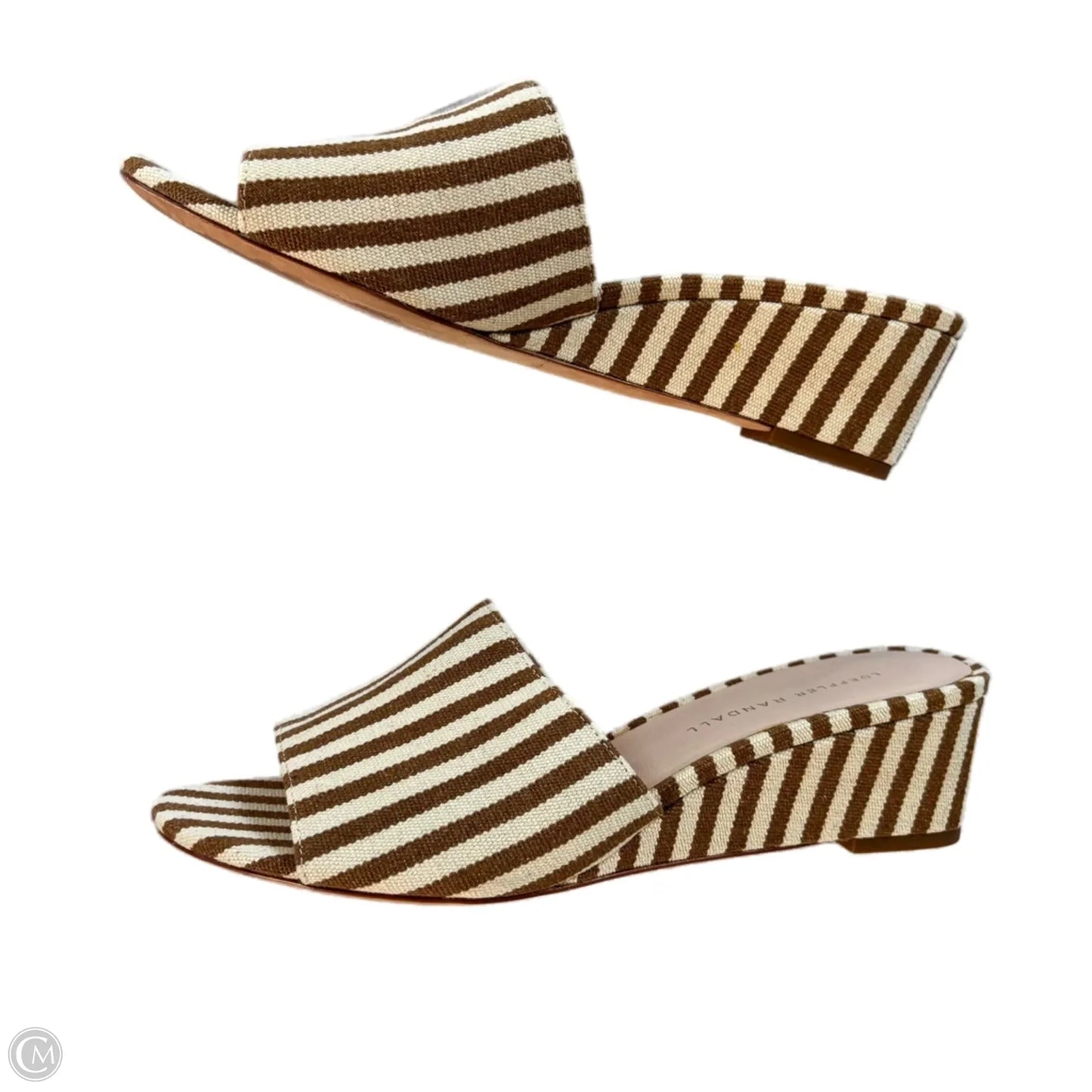 Sandals Heels Wedge By Loeffler Randall In Striped Pattern, Size: 8.5