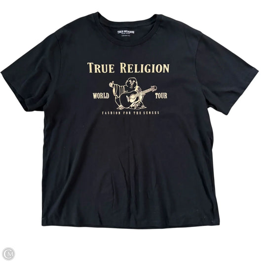 Top Short Sleeve By True Religion In Black & Gold, Size: 3x