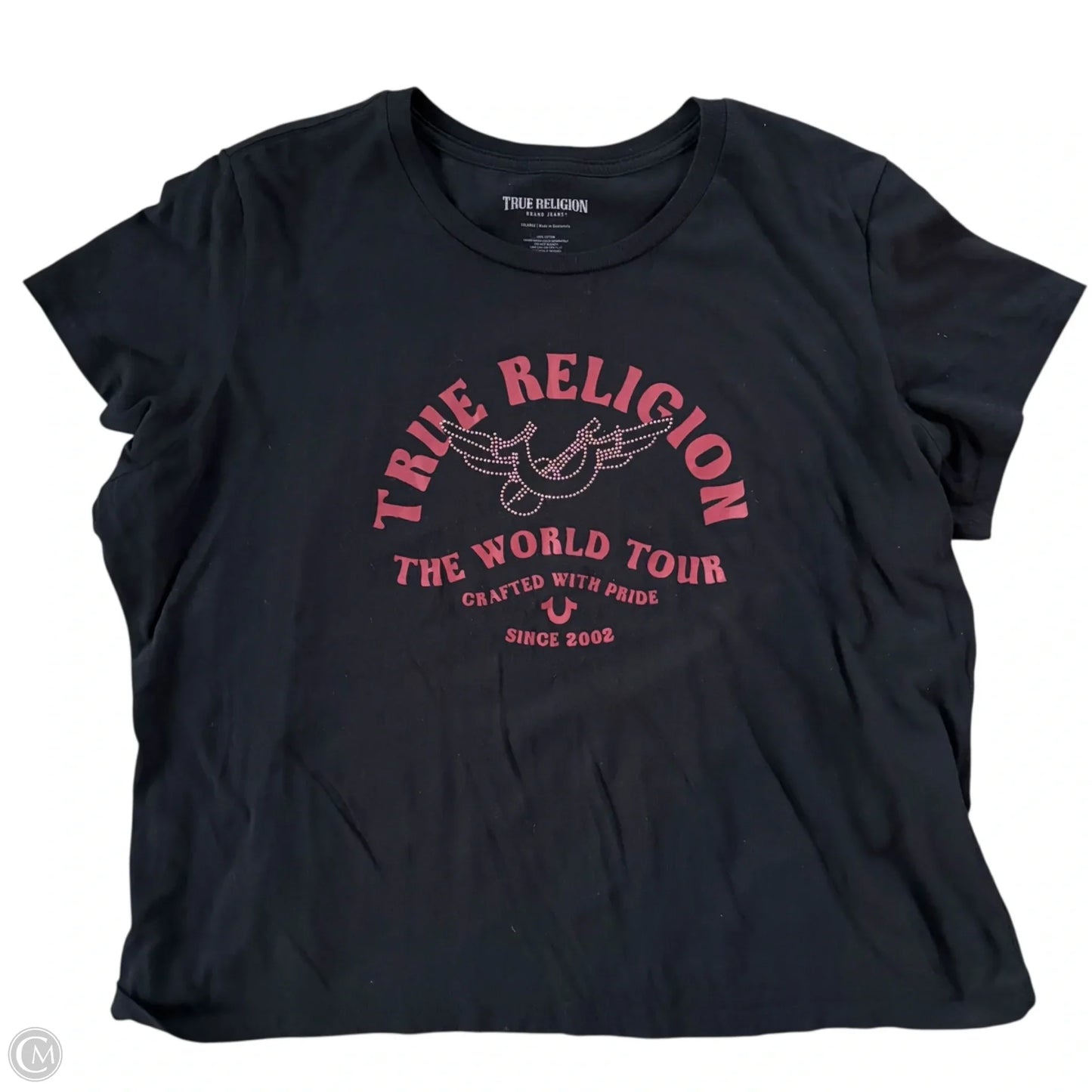 Top Short Sleeve By True Religion In Black & Gold, Size: 3x
