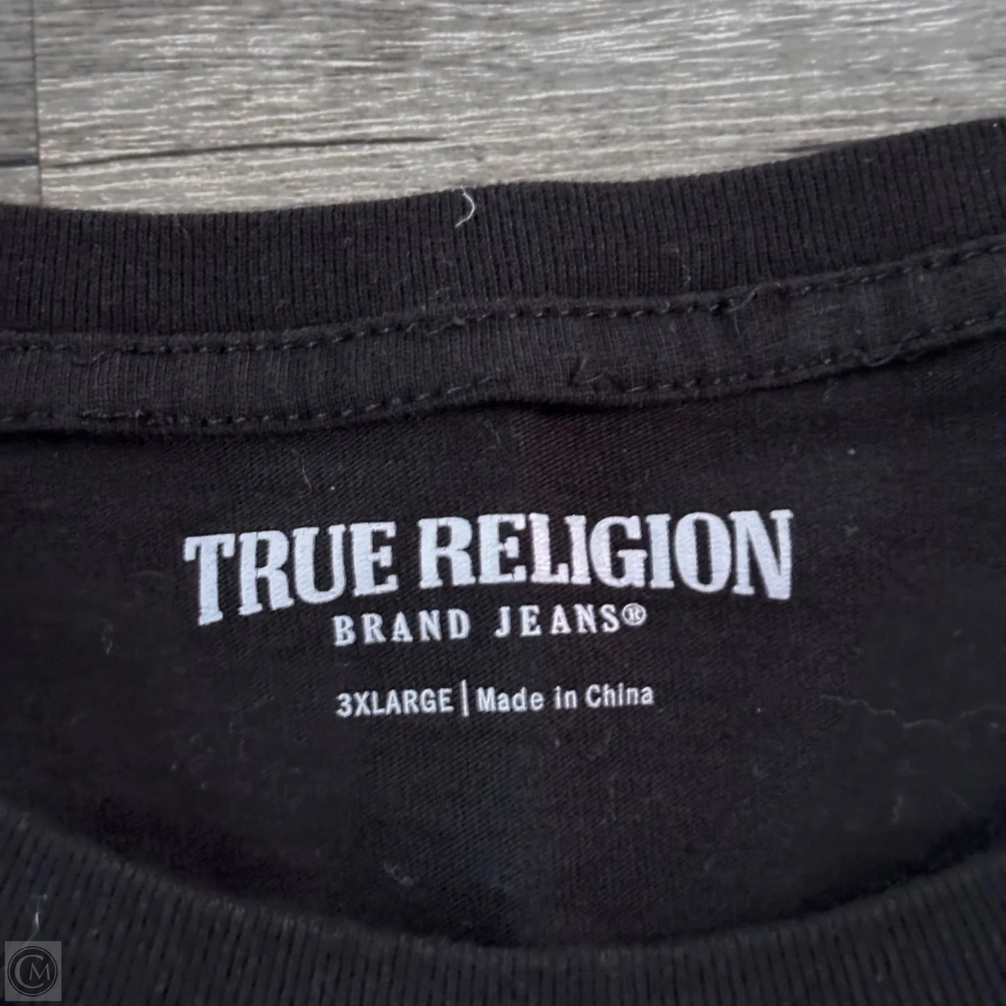 Top Short Sleeve By True Religion In Black & Gold, Size: 3x
