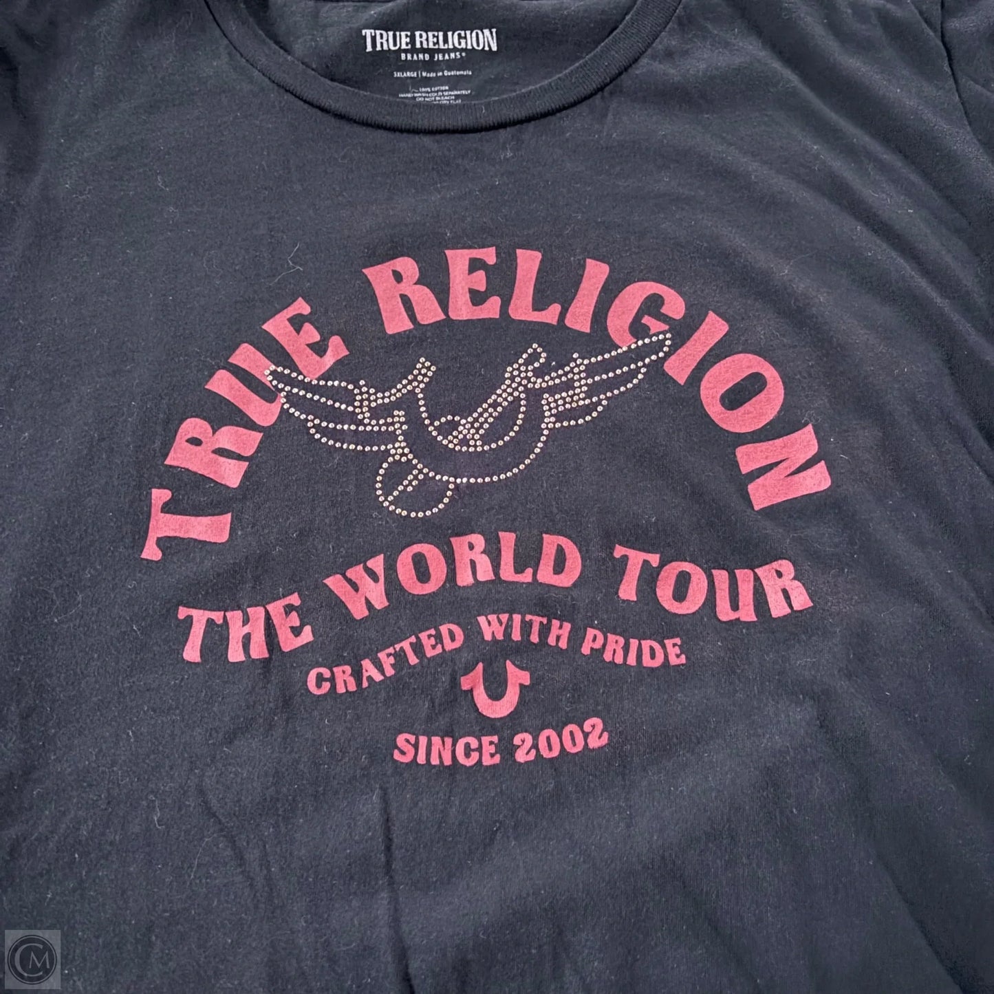 Top Short Sleeve By True Religion In Black & Gold, Size: 3x