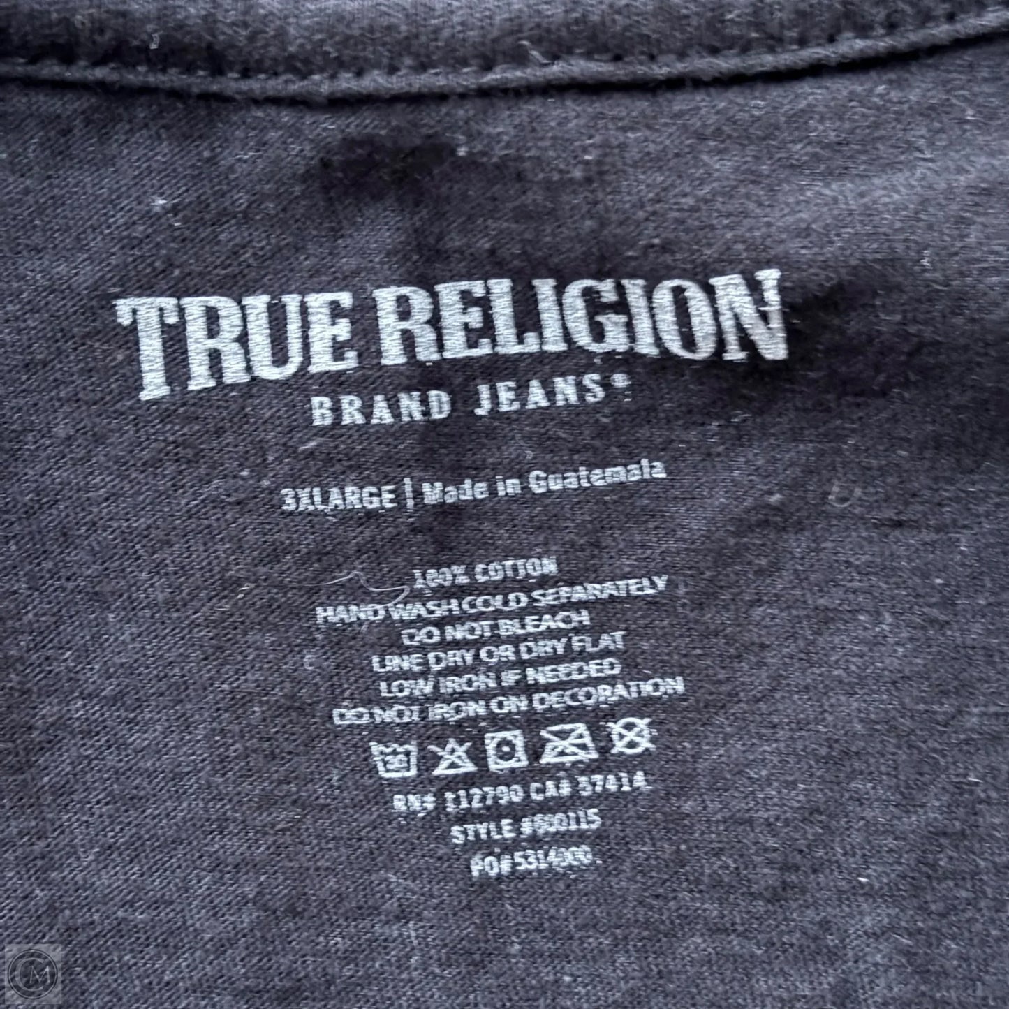 Top Short Sleeve By True Religion In Black & Gold, Size: 3x