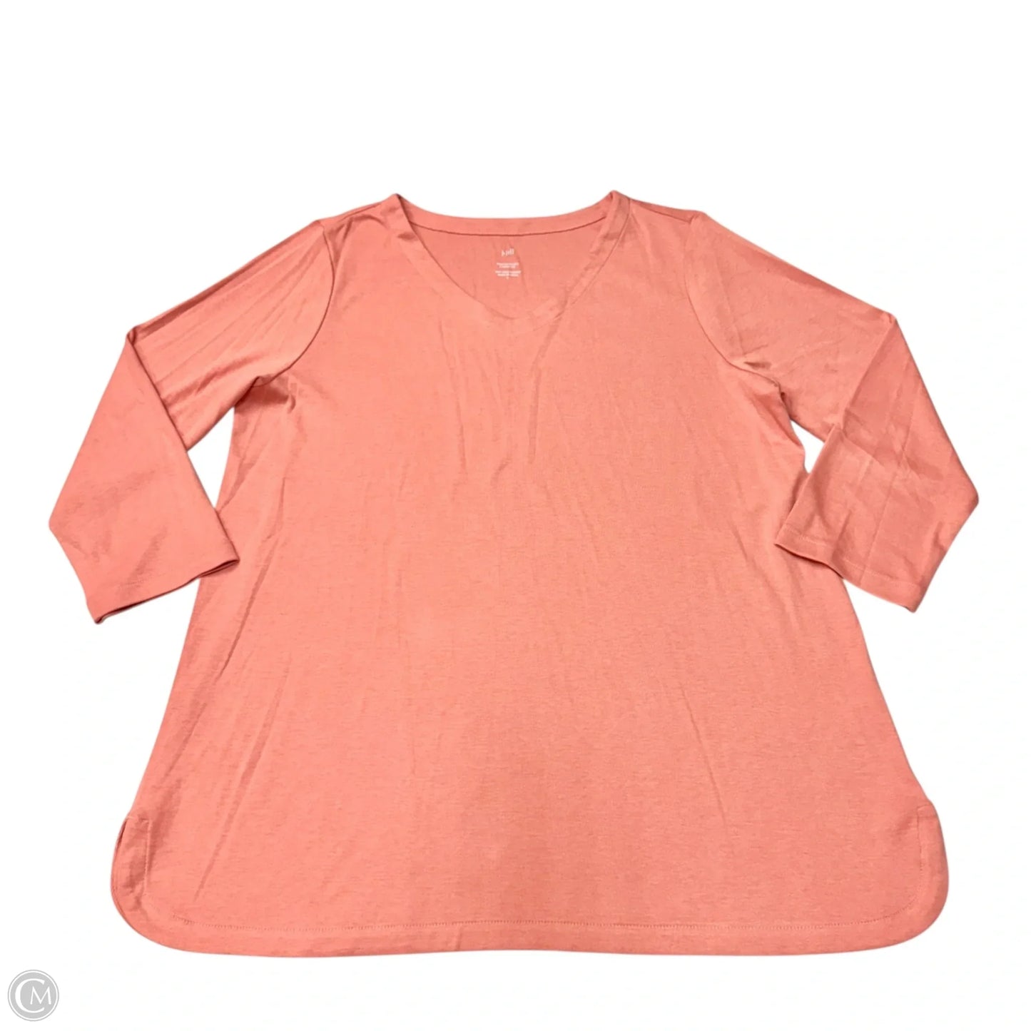 Top 3/4 Sleeve By J. Jill In Coral, Size: L