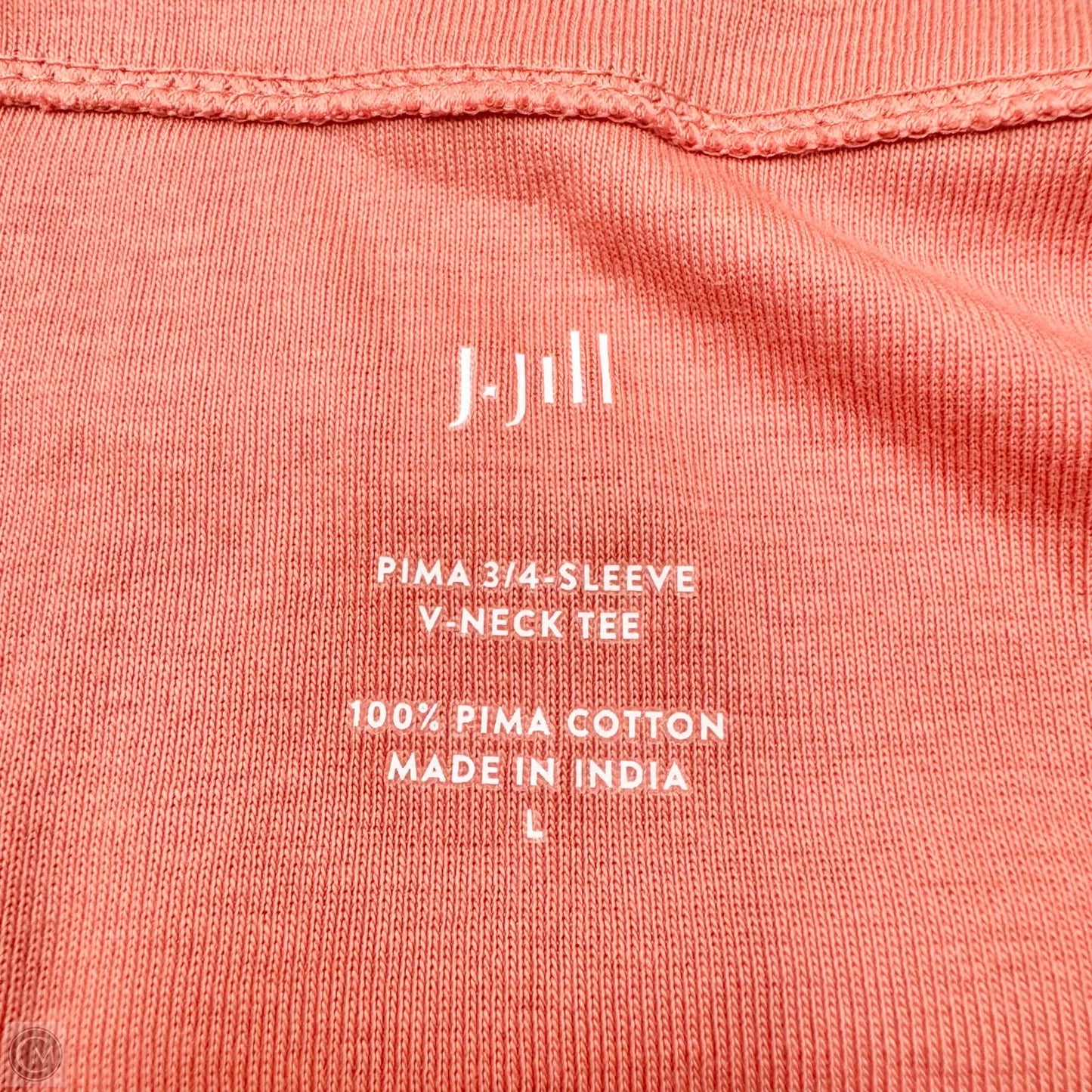 Top 3/4 Sleeve By J. Jill In Coral, Size: L