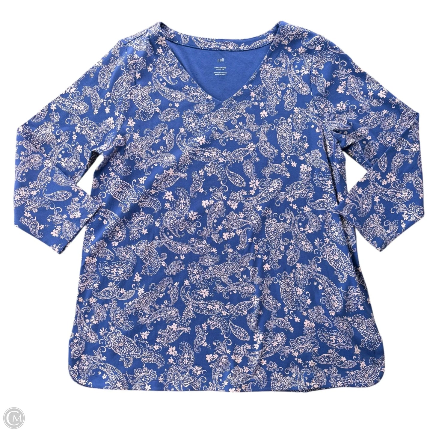 Top 3/4 Sleeve By J. Jill In Paisley Print, Size: L